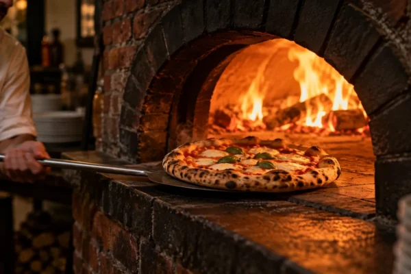 Forno a lenha: 450 graus e 90 segundos por pizza