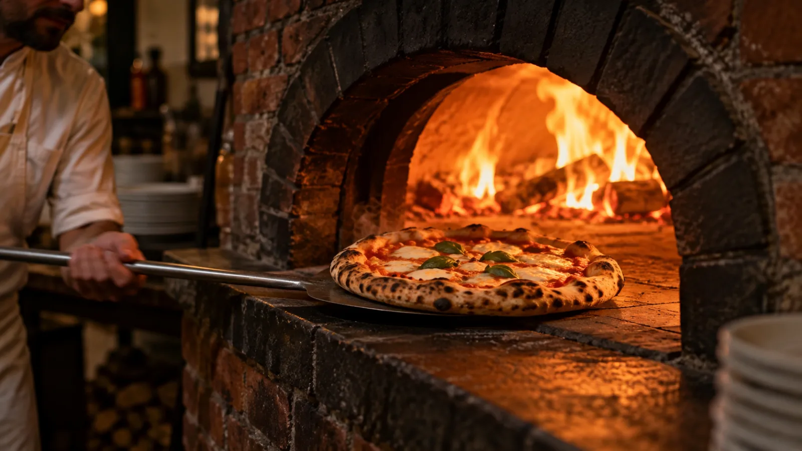 Forno a lenha: 450 graus e 90 segundos por pizza