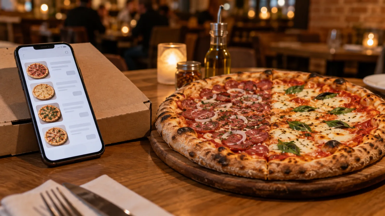 Pedidos pelo site: monte sua pizza meio a meio e envie pelo WhatsApp