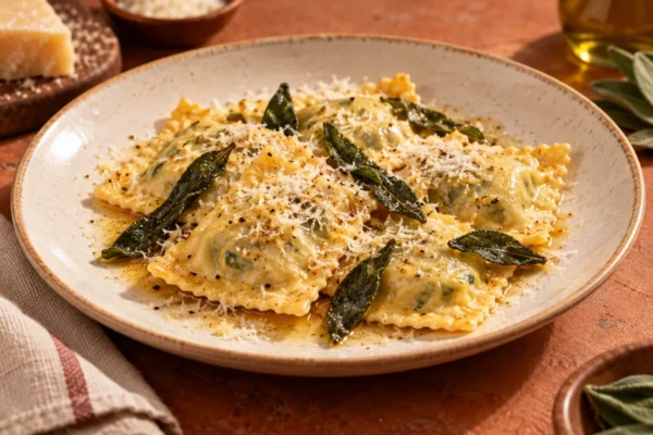 Ravioli de ricota e espinafre