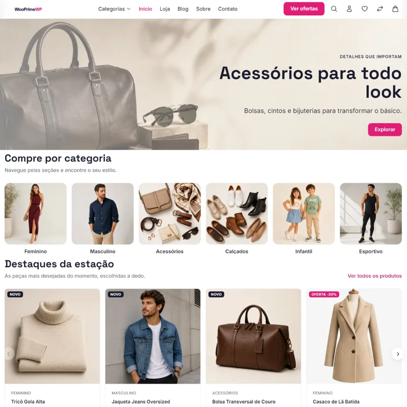 Tema WooCommerce para Loja Virtual WordPress