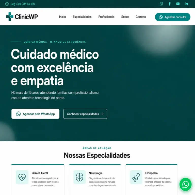 Tema WordPress para Clínica Médica