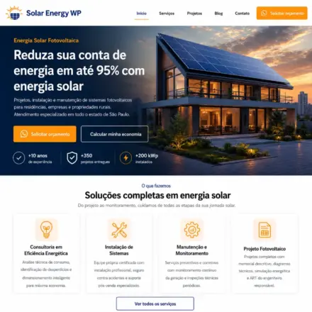 Tema WordPress para Empresa de Energia Solar