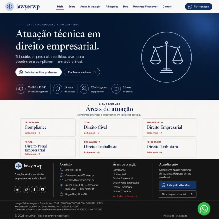 Tema WordPress para Advogados