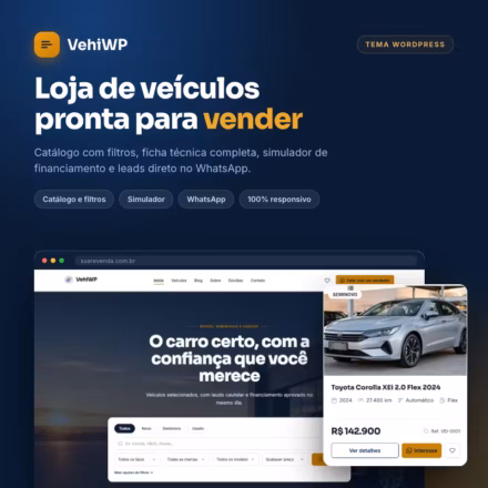 Tema WordPress para loja de veículos